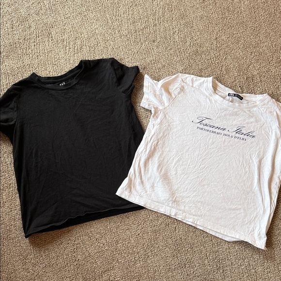 Zara Tops - Zara White T-Shirt with Graphic Print